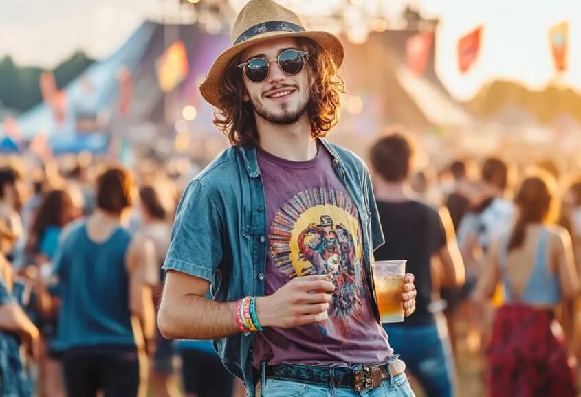 Festival Outfits für Männer - Statement-Shirt