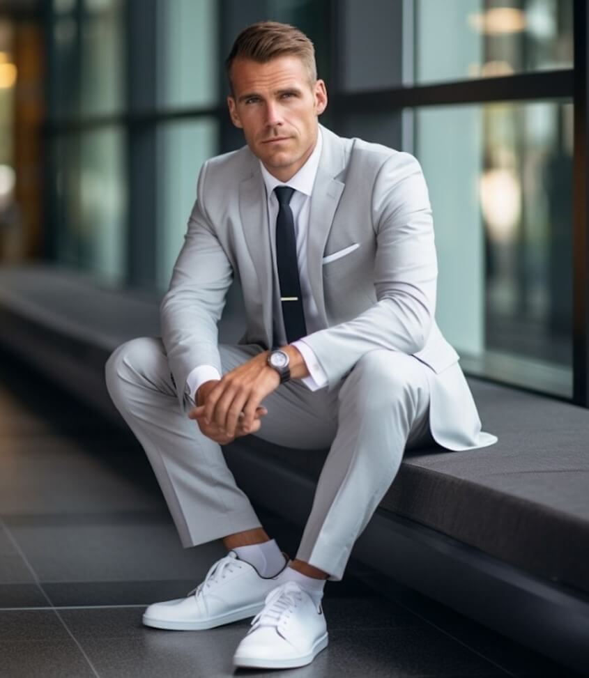 Stylingtipps, wenn Du Sneaker zu einem Anzug trägst