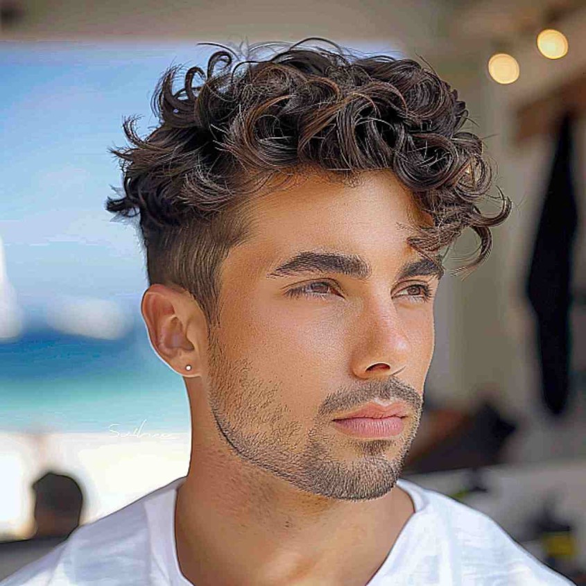 Wetlook für Männer mit Locken