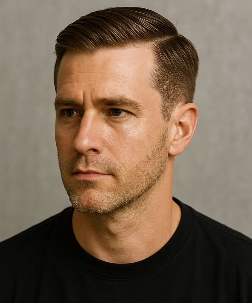 Frisuren für längliche Gesichter - Seitenscheitel