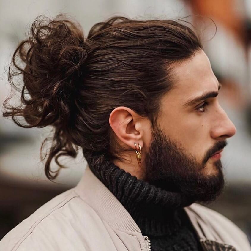 Curly Man Bun