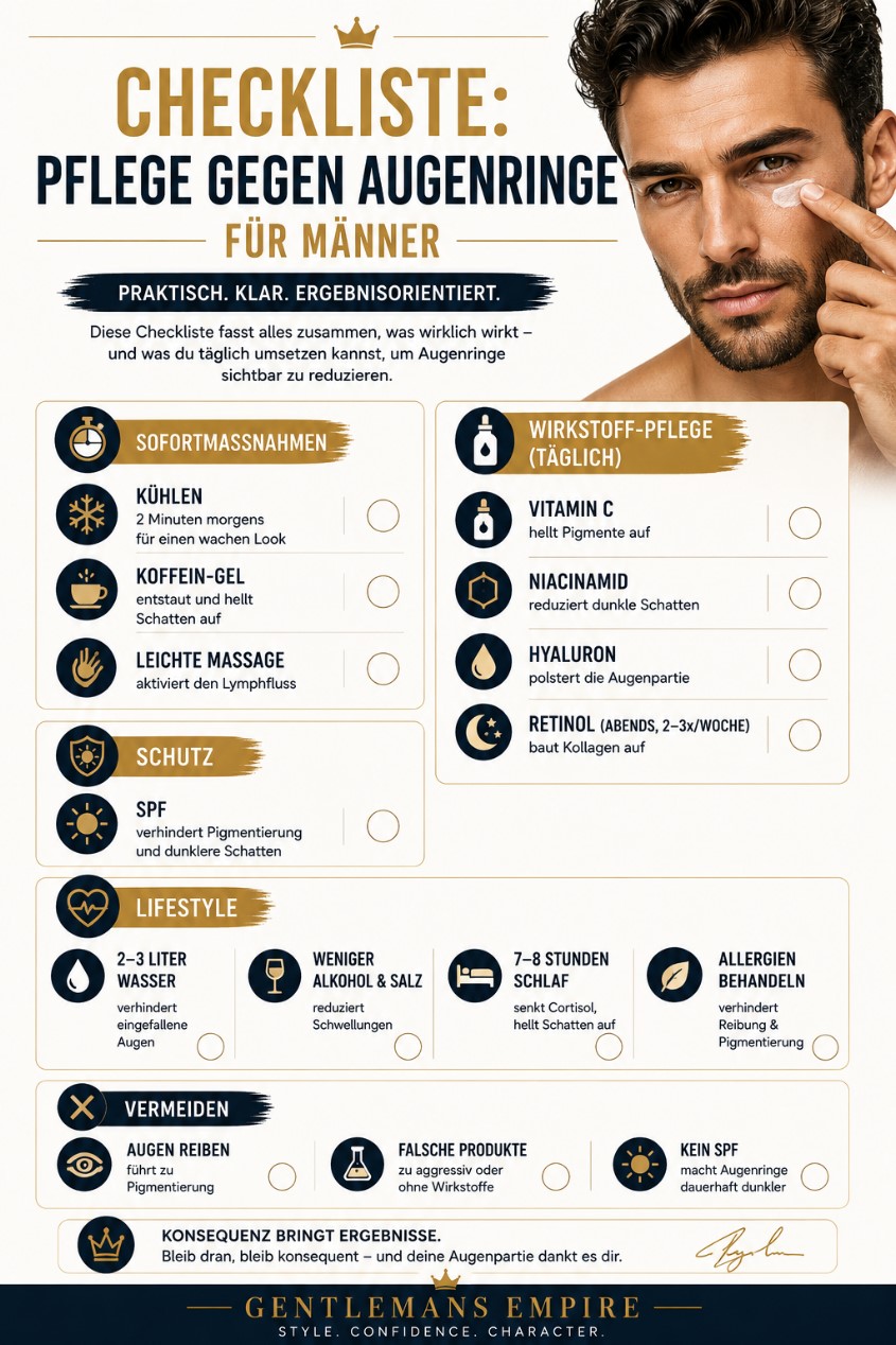 Augenringe reduzieren Männer Checkliste