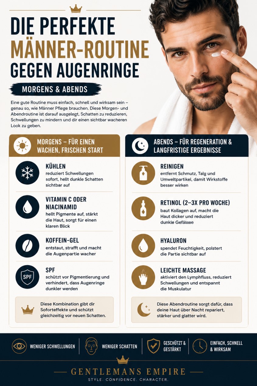 Pflegeroutinen gegen Augenringe morgens und abends