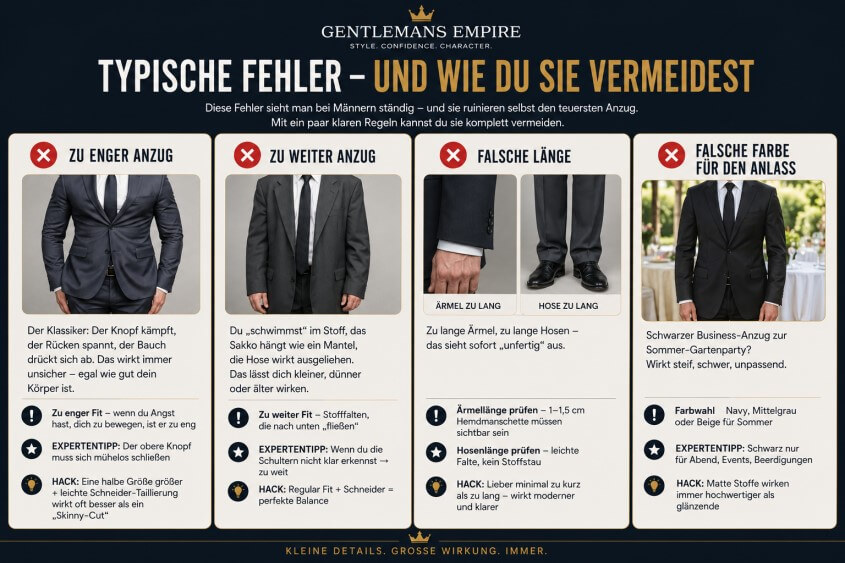 Anzug Fehler vermeiden – Männer Guide