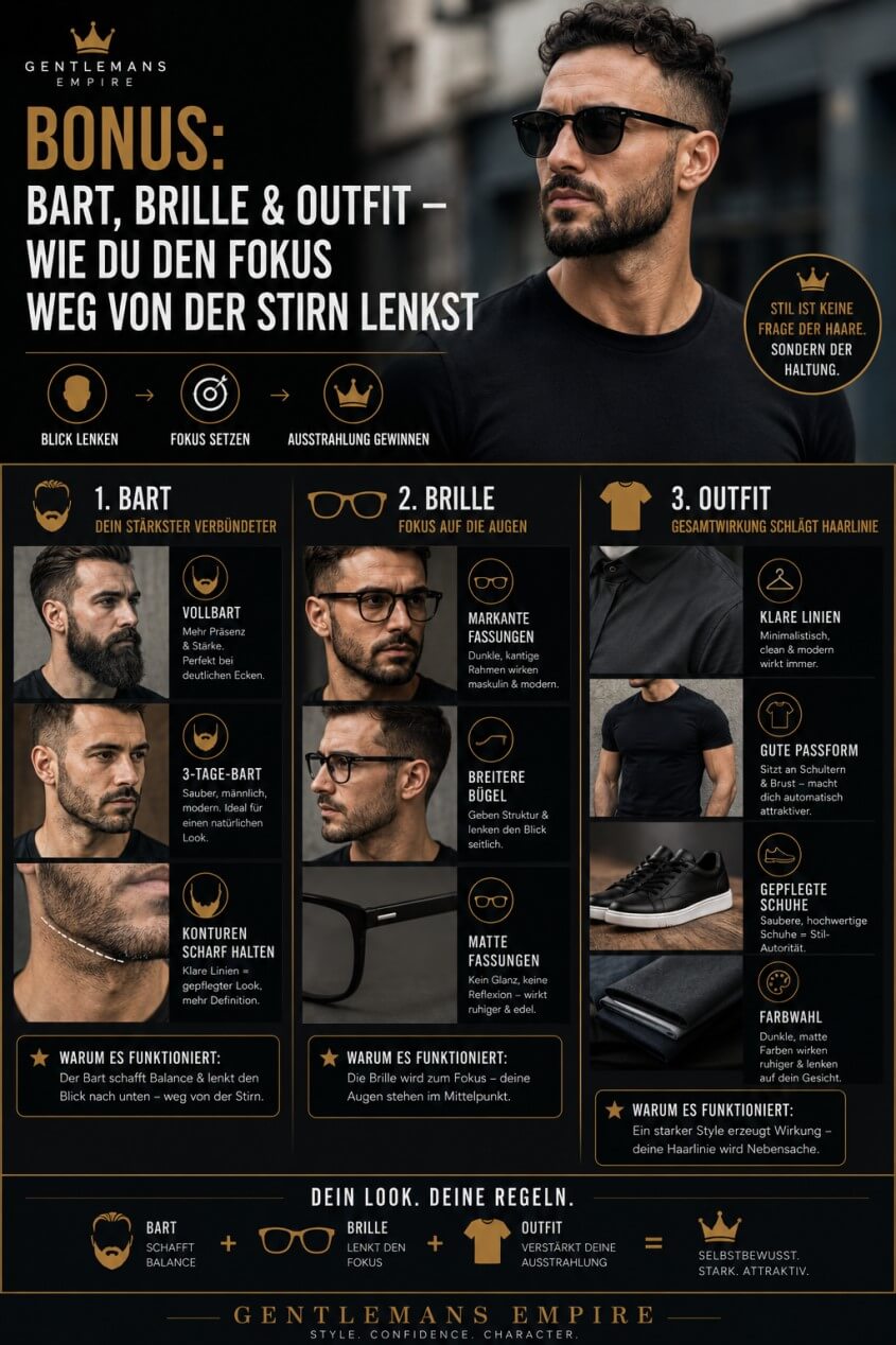 Welche Männerfrisur kaschiert Geheimratsecken am besten