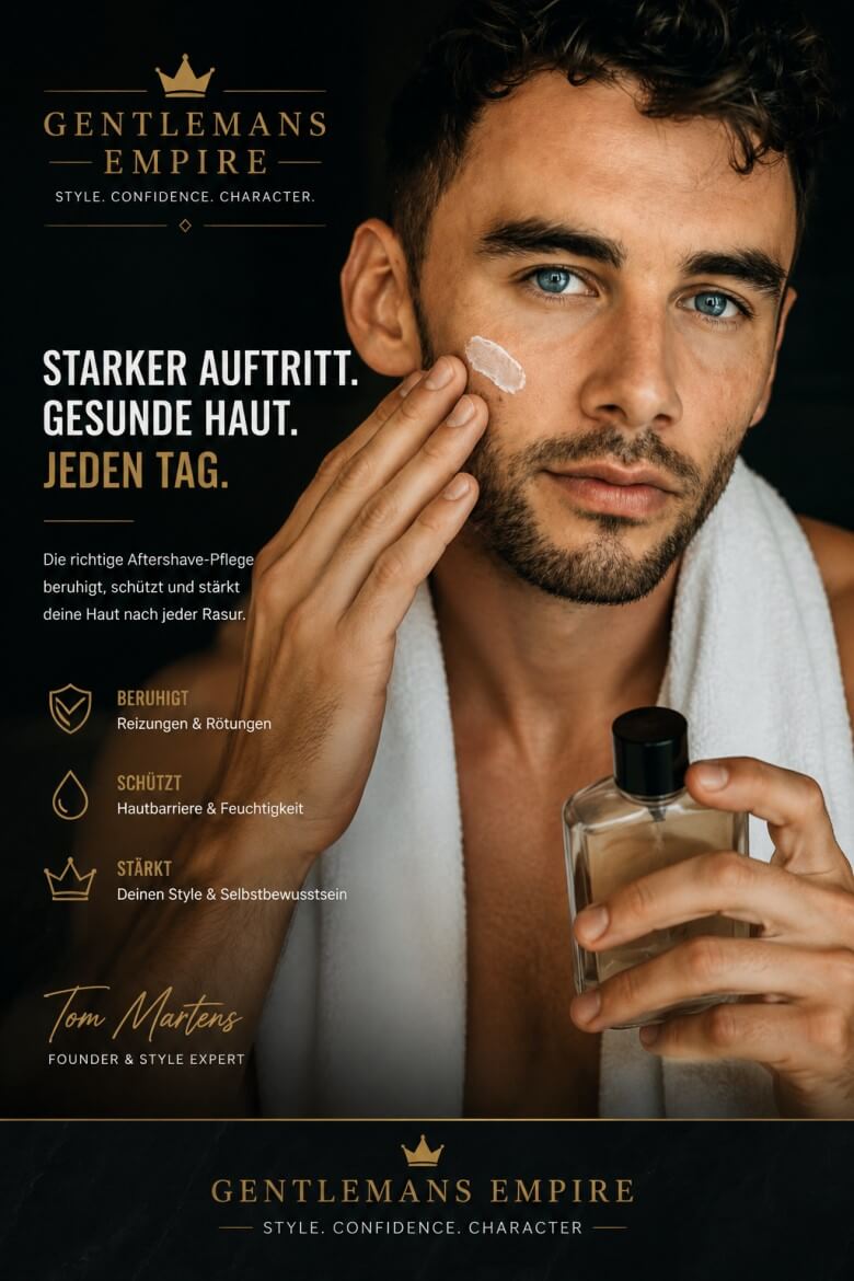 Anwendung Aftershave nach der Rasur