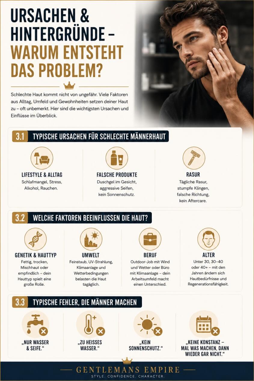 Ursachen für Hautprobleme bei Männern