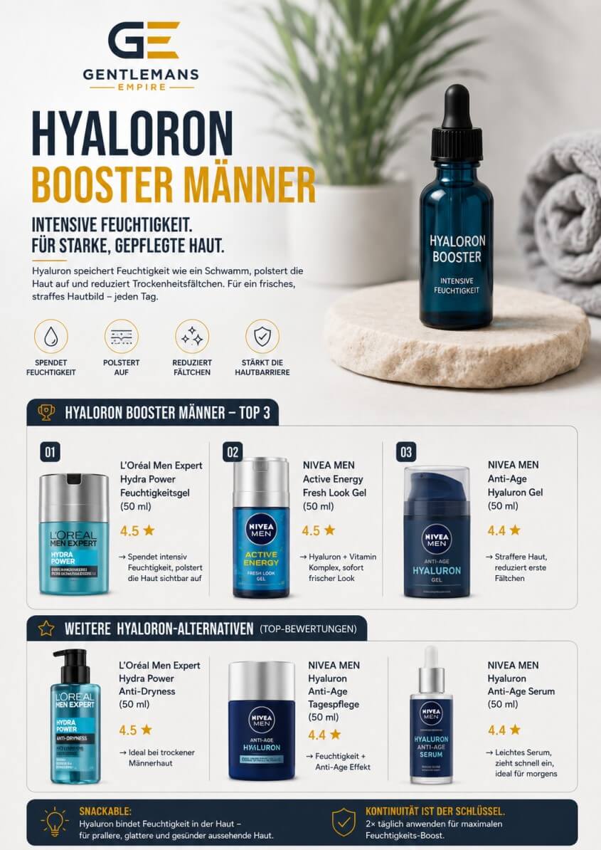 Hyaluron Männerhaut langfristige Feuchtigkeit, Anti‑Aging Pflegeprodukte