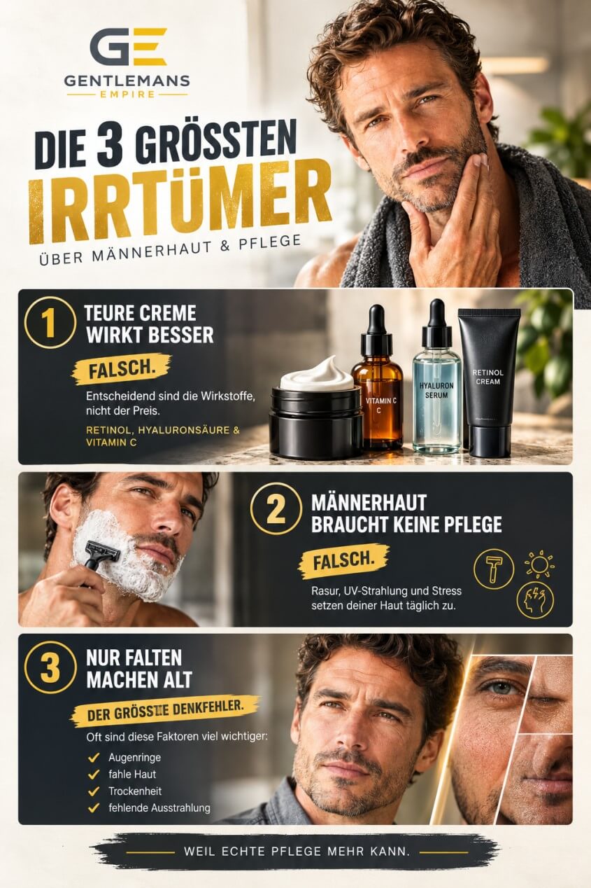 Die größten Irrtümer über Hautpflege und Anti-Aging für Männer
