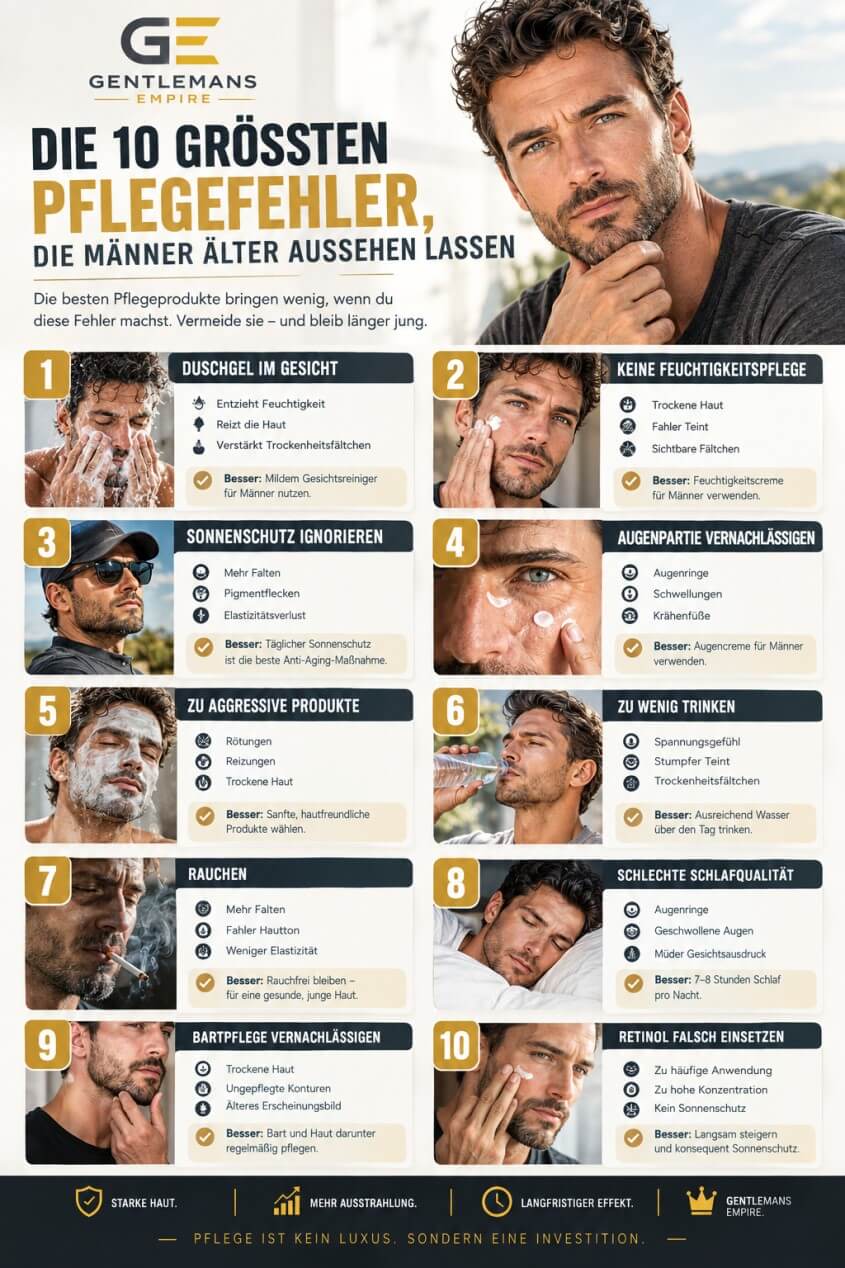Die häufigsten Hautpflege-Fehler, die Männer älter aussehen lassen